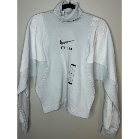 Nike Air Corduroy Fleece Sweater Turtleneck Baby Blue Sz Small NWT - Picture 1 of 6